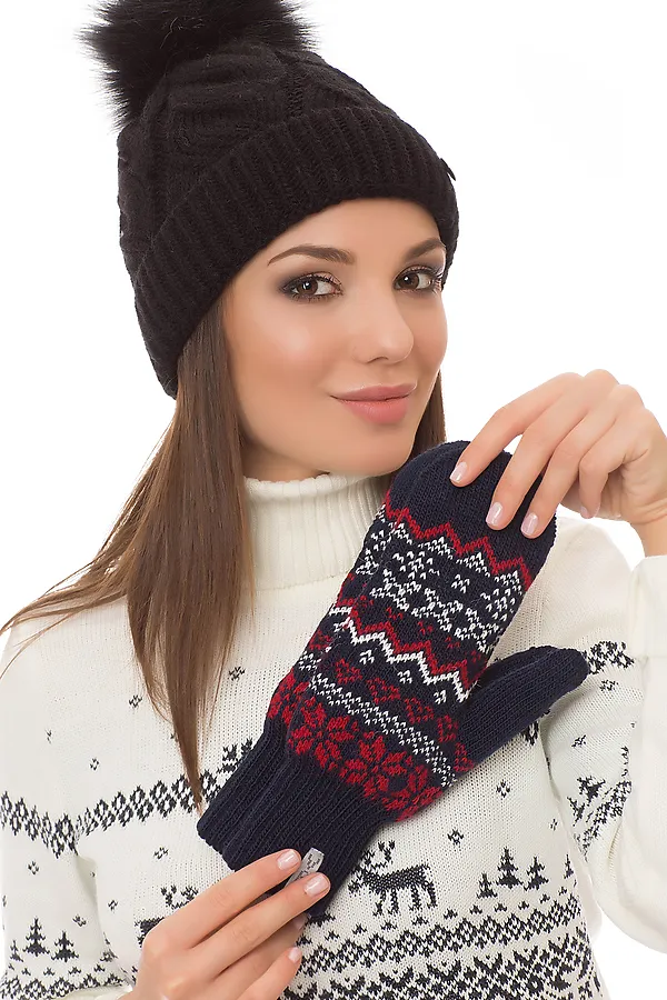 Варежки VAY, темно-синий - фото 2