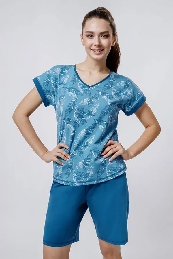 Костюм (футболка+шорты) OXOUNO, pen/petrol - фото 2