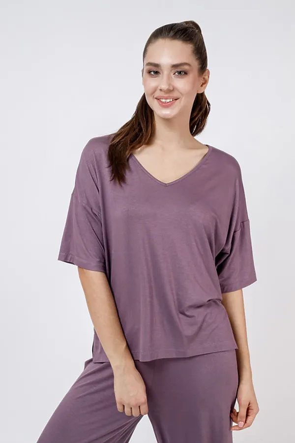 Костюм (футболка+брюки) OXOUNO, лиловый - фото 2