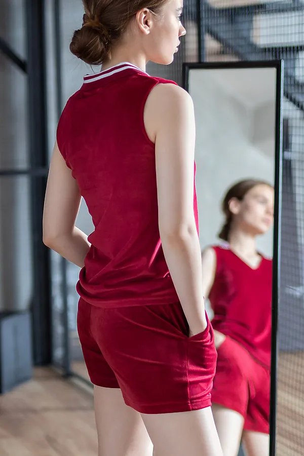 Комплект(Майка+Шорты) OPIUM, гранат - фото 2