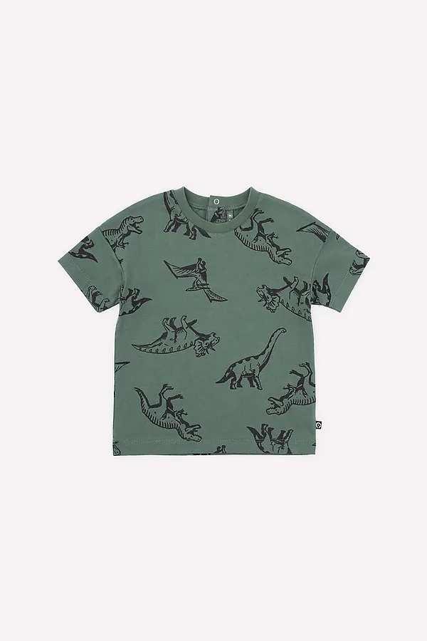 Футболка CROCKID SALE, лесной мох, динолэнд к298 - фото 2