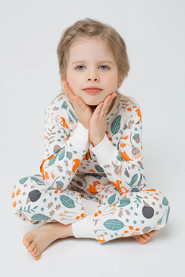 Пижама CROCKID, осенняя пора на белой лилии - фото 2