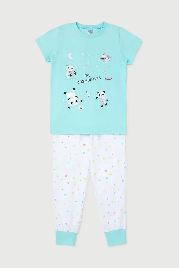 Пижама CROCKID SALE, аквамарин, радужный звездопад - фото 2