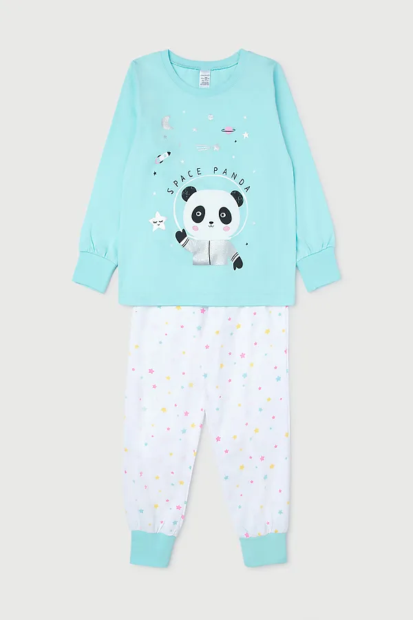 Пижама CROCKID, аквамарин, радужный звездопад - фото 2