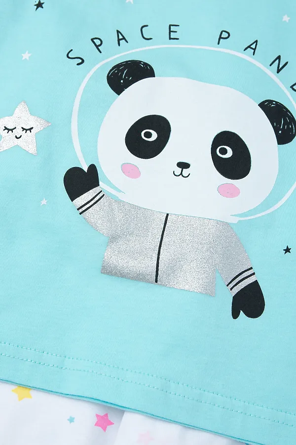 Пижама CROCKID, аквамарин, радужный звездопад - фото 2