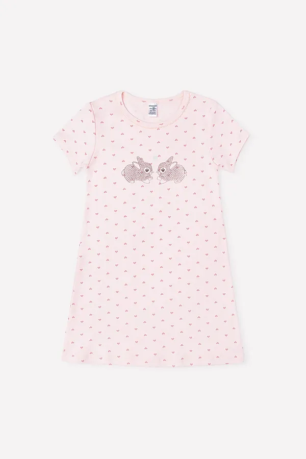 Сорочка CROCKID, сердечки на светло-розовом - фото 2