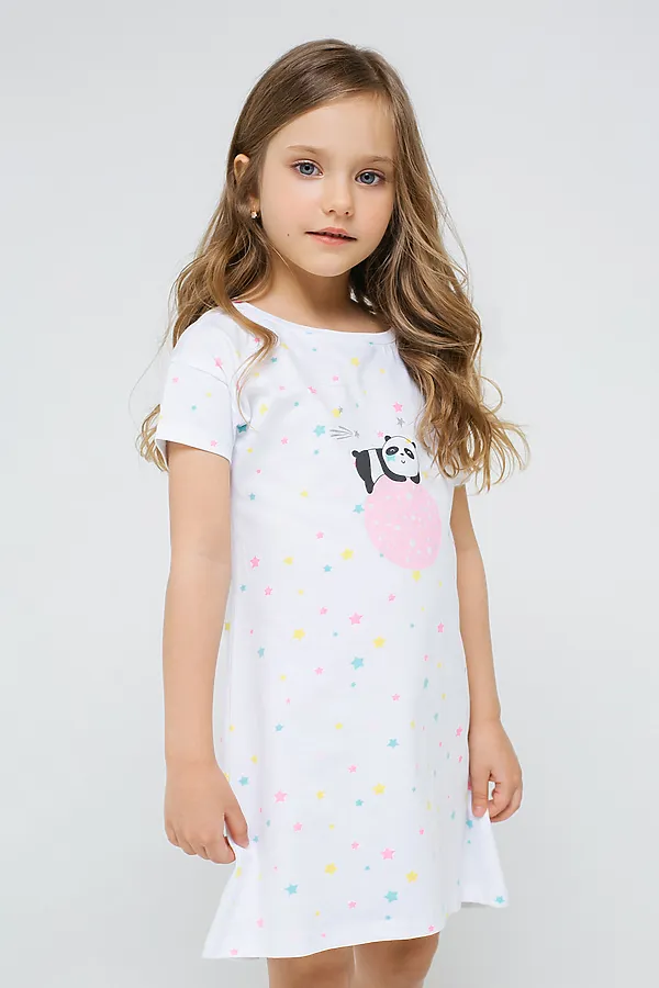 Сорочка CROCKID, радужный звездопад на белом - фото 2