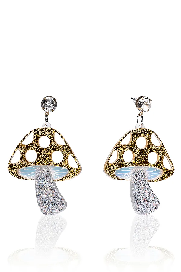 Серьги "Алиса в Стране чудес" Nothing Shop, серебристый, белый, золотистый - фото 2