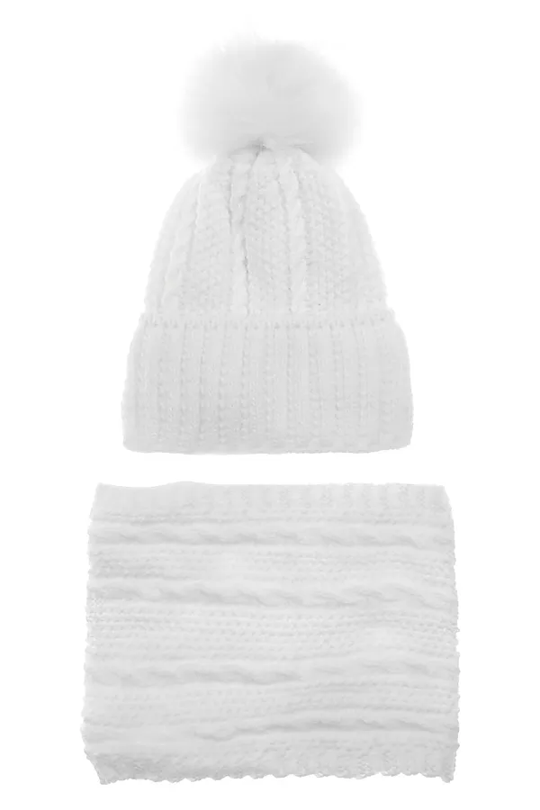 Комплект (Шапка+Шарф) PLAYTODAY, белый - фото 2