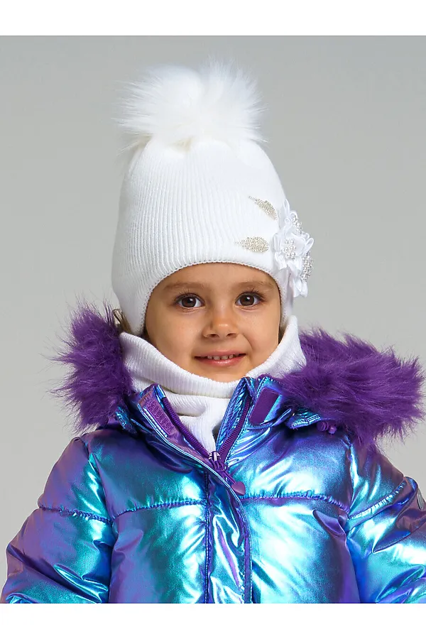 Комплект (Шапка+Снуд) PLAYTODAY, белый - фото 2