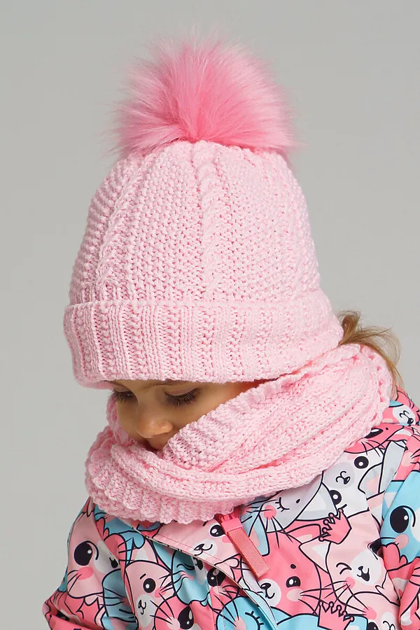 Комплект (Шапка+Снуд) PLAYTODAY, розовый - фото 2