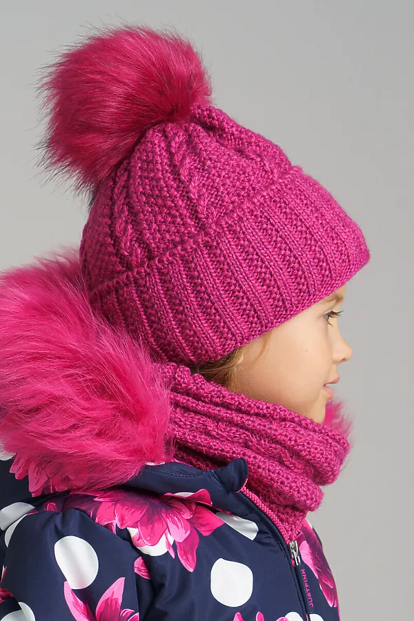 Комплект (Шапка+Снуд) PLAYTODAY, розовый - фото 2