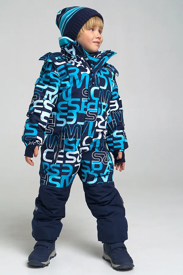 Комплект (Шапка+Снуд) PLAYTODAY, белый, синий, темно-синий - фото 2