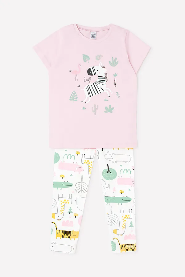 Пижама CROCKID, нежно-розовый, звери африки на сахаре - фото 2