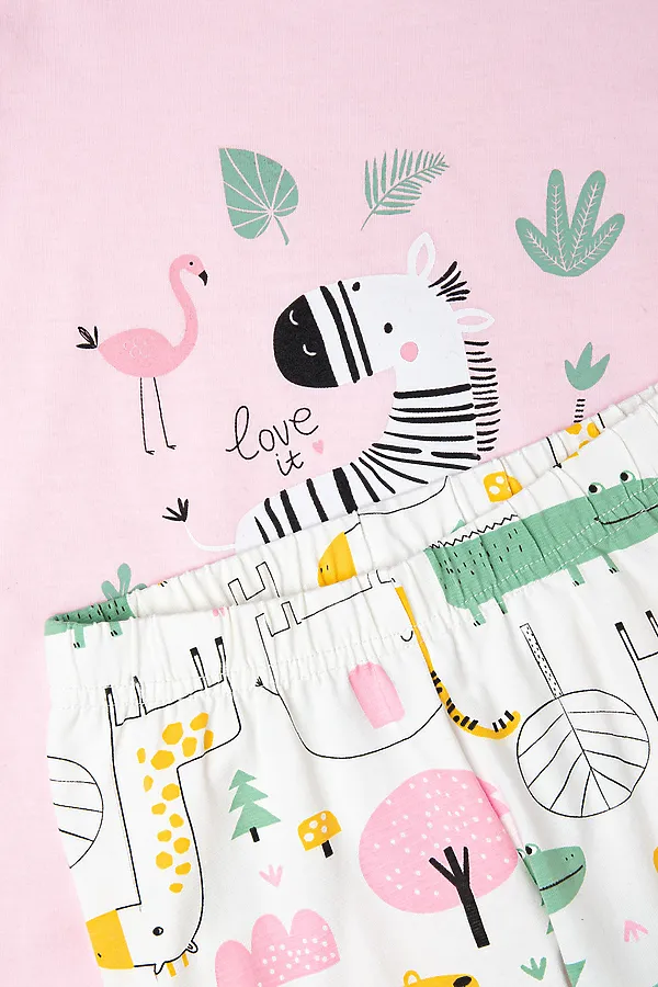 Пижама CROCKID, нежно-розовый, звери африки на сахаре - фото 2