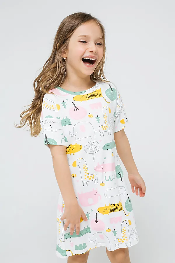 Сорочка CROCKID, звери африки с розовым на сахаре - фото 2