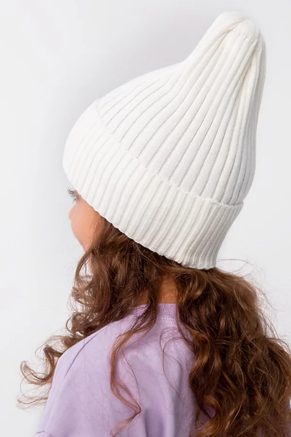 Шапка вязаная "Бини-Милк" ДЕТСКИЙ ТРИКОТАЖ 37, молочный - фото 2