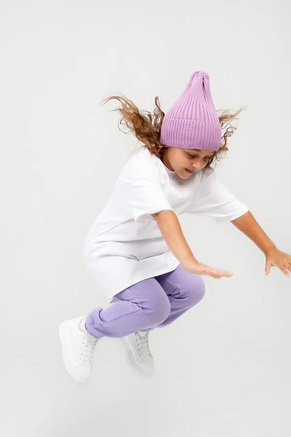 Шапка вязаная "Бини-Лаванда" ДЕТСКИЙ ТРИКОТАЖ 37, сиреневый - фото 2