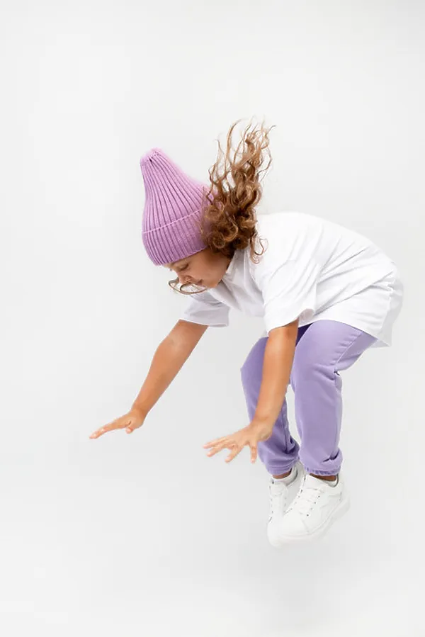 Шапка вязаная "Бини-Лаванда" ДЕТСКИЙ ТРИКОТАЖ 37, сиреневый - фото 2