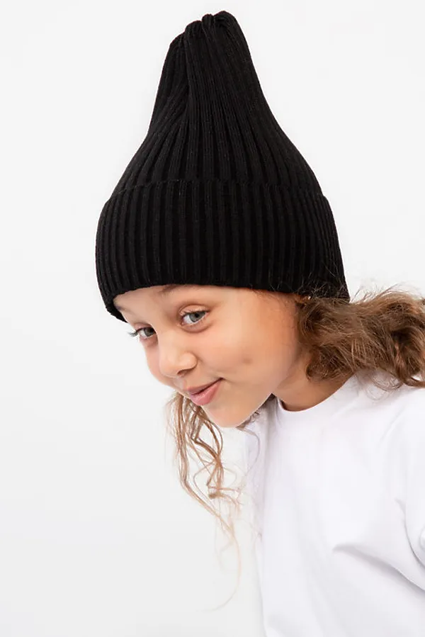 Шапка вязаная "Бини-Блэк" ДЕТСКИЙ ТРИКОТАЖ 37, черный - фото 2