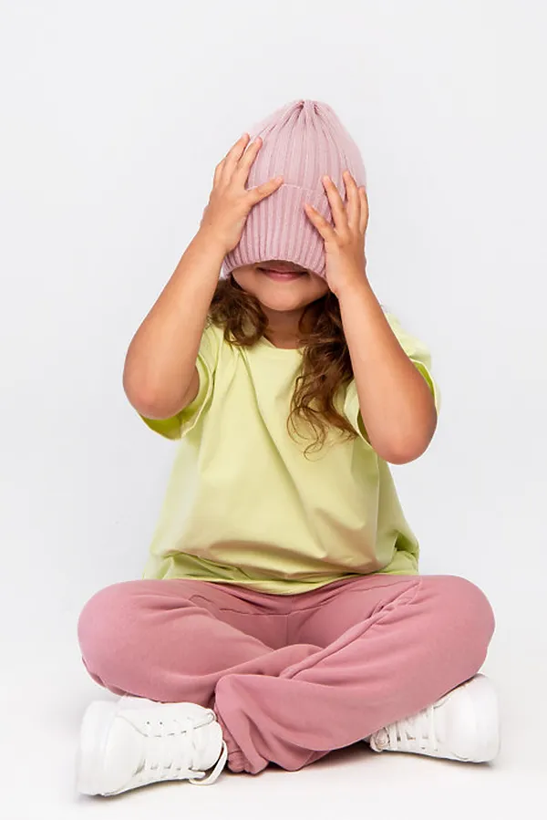 Шапка вязаная "Бини-Пудра" ДЕТСКИЙ ТРИКОТАЖ 37, розовый - фото 2