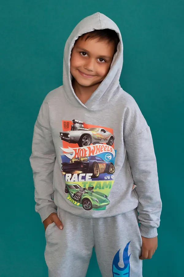 Худи 22757 Hot Wheels НАТАЛИ, серый меланж (ед.) - фото 2