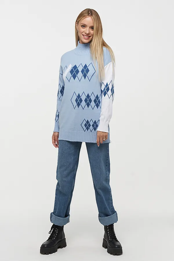 Джемпер VAY, голубой/деним/белый - фото 2