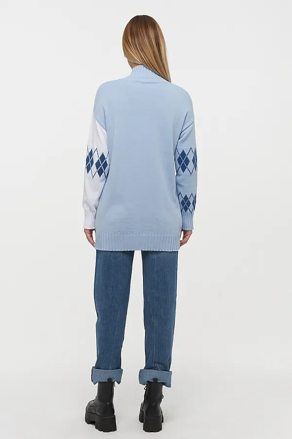 Джемпер VAY, голубой/деним/белый - фото 2