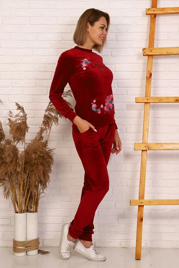 Костюм (футболка+брюки) СОФИЯ37, бордо - фото 2