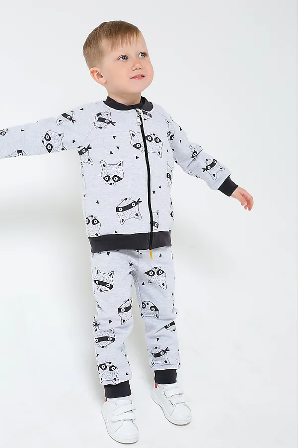 Жакет CROCKID SALE, серо-голуб.меланж, енот-бандит к294 - фото 2