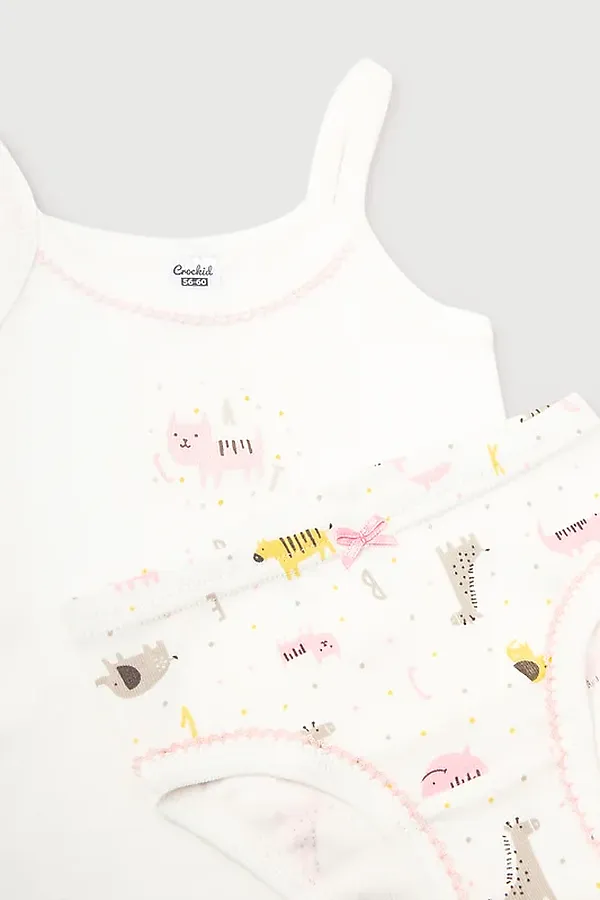Комплект (Майка+Трусы) CROCKID, сахар,звери алфавит комплект - фото 2
