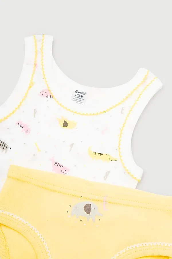 Комплект (Майка+Трусы) CROCKID SALE, звери алфавит на сахаре+св.желтый - фото 2