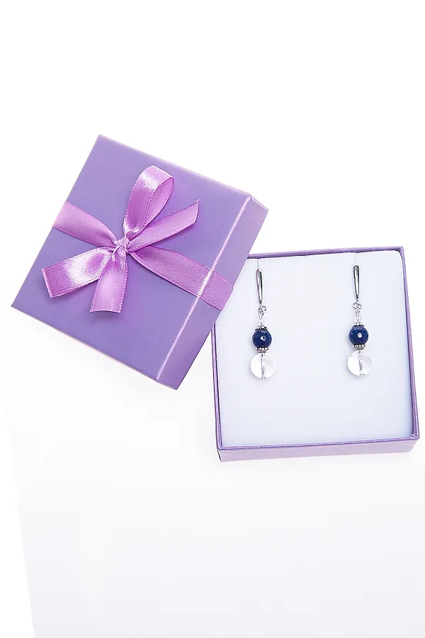 Серьги BELLOVERA, синий, хрустальный - фото 2