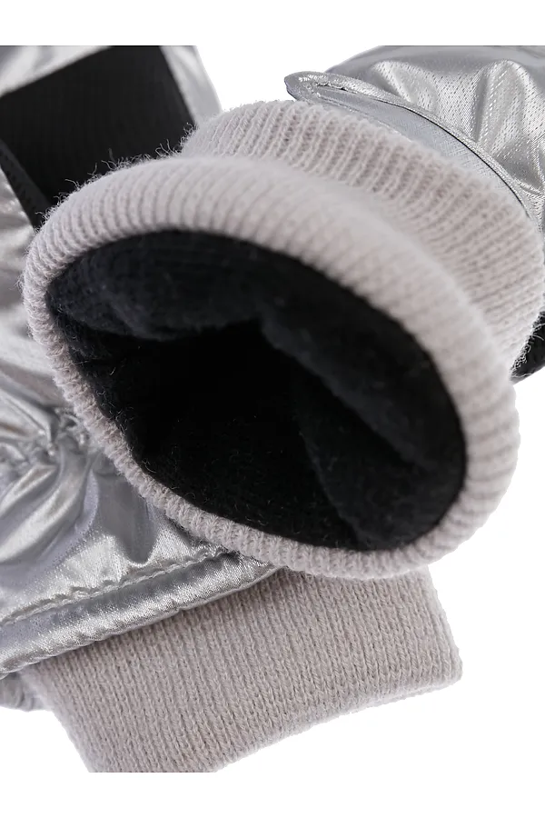 Варежки PLAYTODAY, серебристый,черный - фото 2