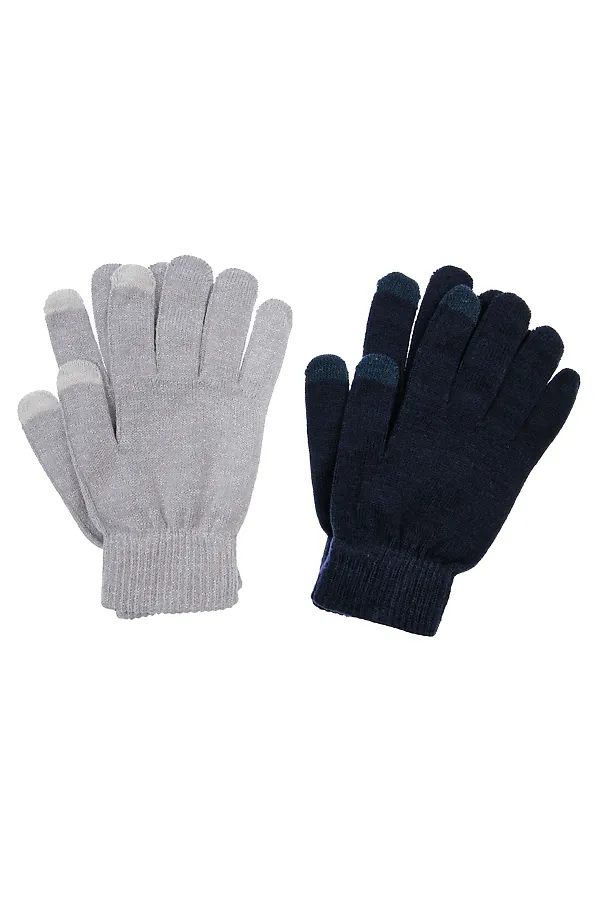 Перчатки 2 п. PLAYTODAY, тёмно-синий,серый - фото 2