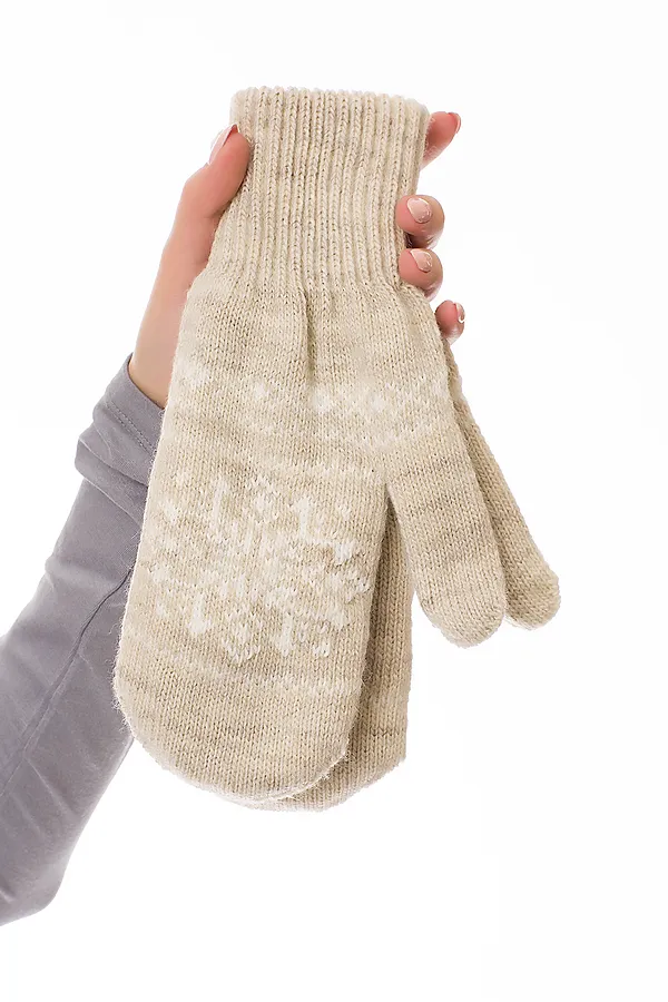 Варежки VAY, св.бежевый/молоко - фото 2