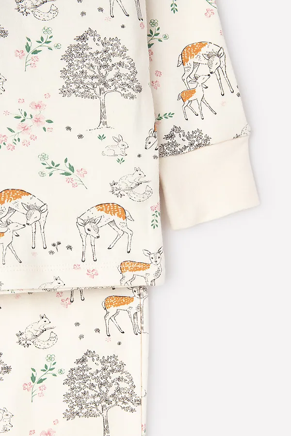 Пижама CROCKID, олененок в лесу на сливках - фото 2