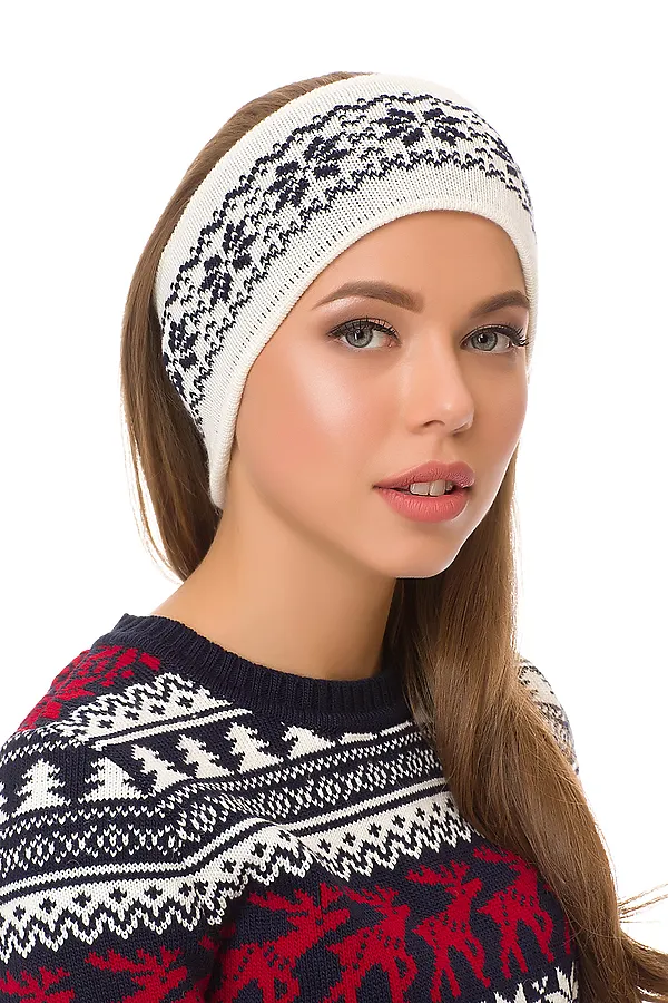 Повязка на голову VAY, молоко/т.синий - фото 2