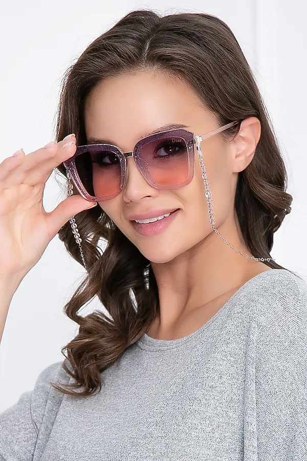 Цепочка BELLOVERA, кристальный, розовый - фото 2