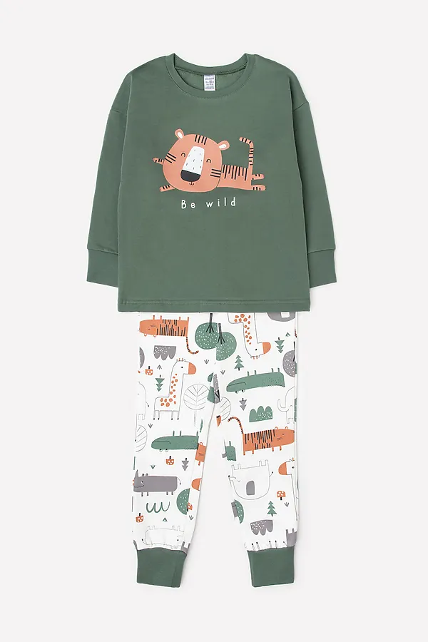 Пижама CROCKID SALE, лесной мох, звери африки на сахаре - фото 2