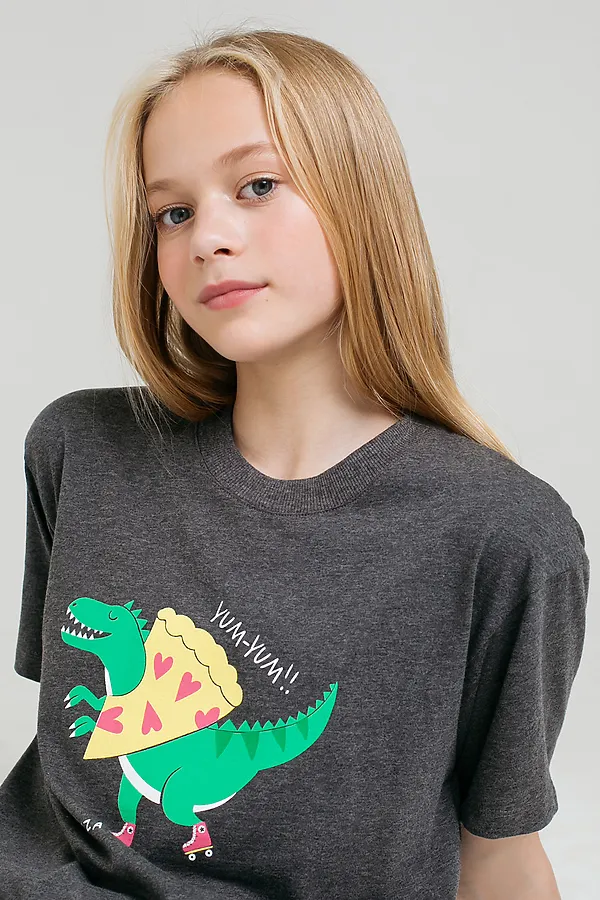 Футболка  CROCKID SALE, тем.серый меланж к55 - фото 2