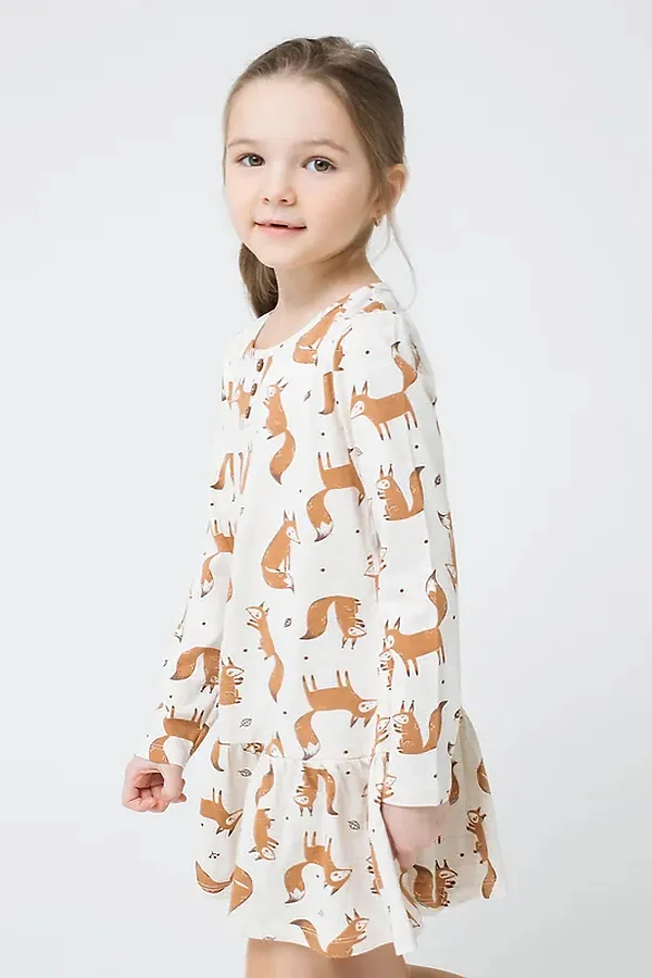 Платье CROCKID SALE, св.бежевый меланж,белочки к1276 - фото 2