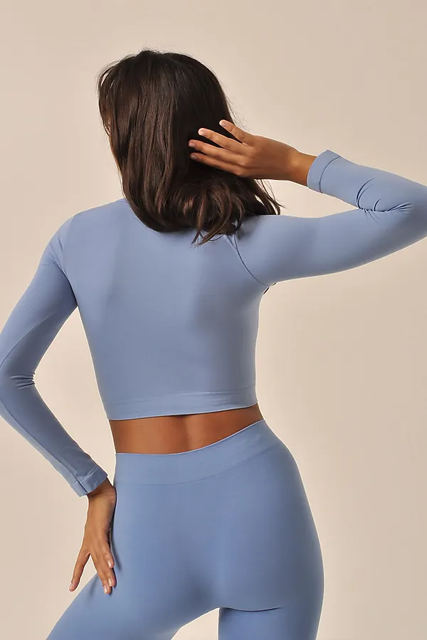 MY Топ женский MA929 CROP TOP MANICA LUNGA (1/72) (blue berry (голубика) MY, blue berry (голубика) - фото 2