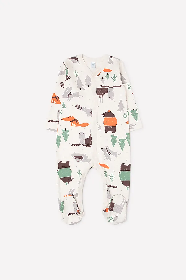 Комбнезон CROCKID, зима в лесу на св.бежевом меланже - фото 2