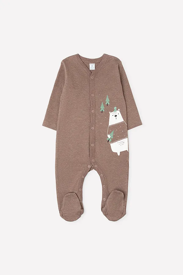 Комбнезон CROCKID, коричневый меланж(зима в лесу) - фото 2