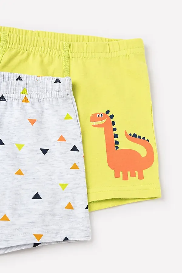 Трусы 2 шт. CROCKID, салат,св.серый меланж,треугольники - фото 2