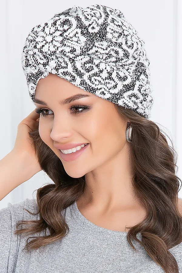 Шапка BELLOVERA, белый, черный - фото 2