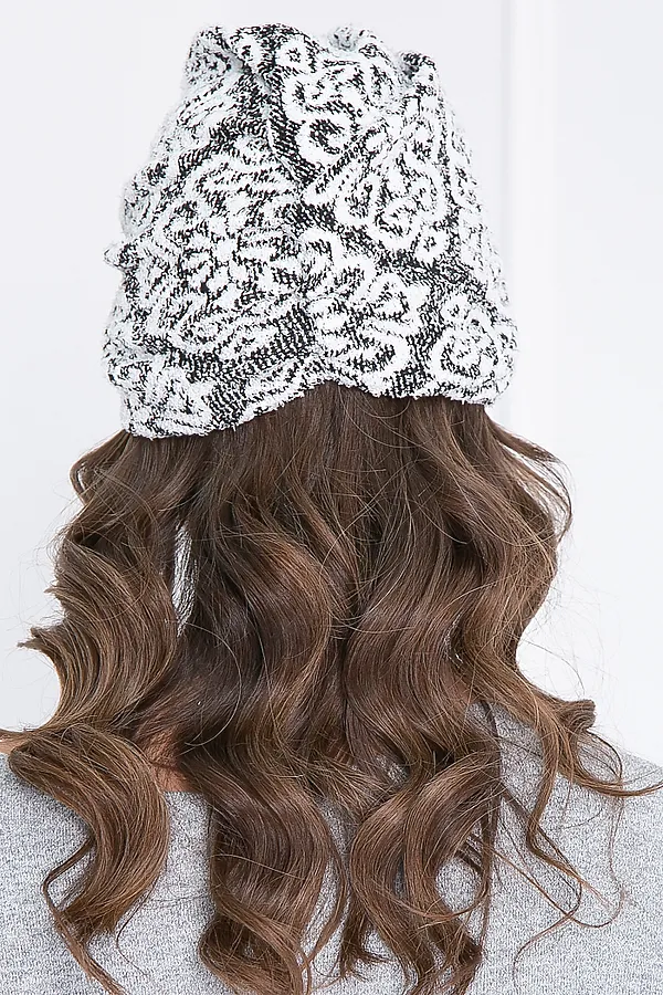 Шапка BELLOVERA, белый, черный - фото 2