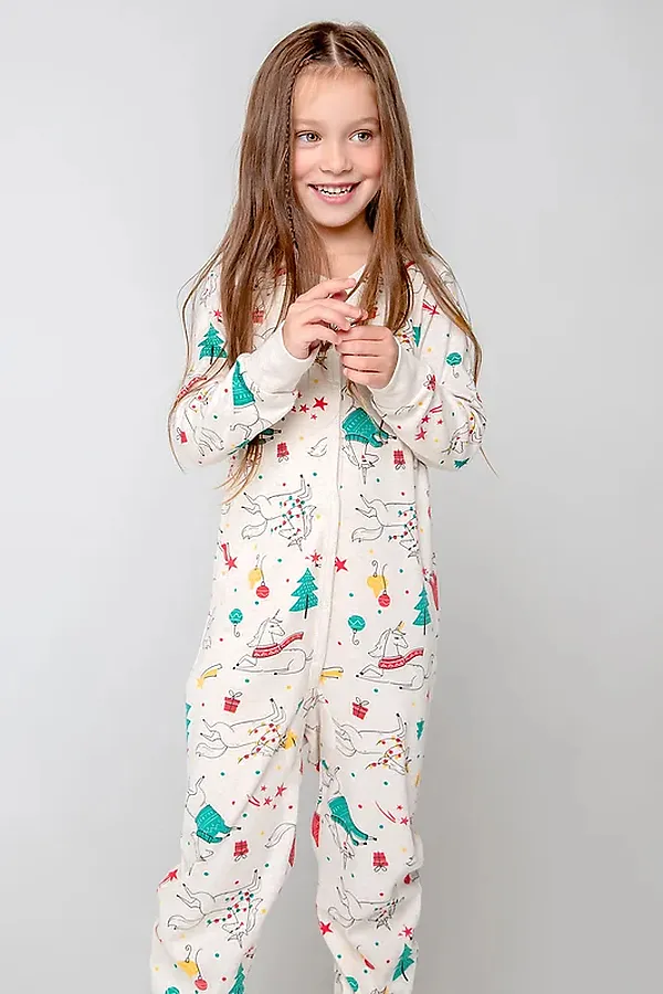 Комбинезон CROCKID SALE, новогоднее волшебство на св.бежевом меланже - фото 2