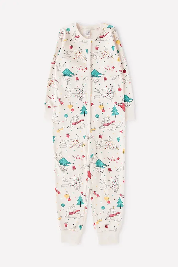 Комбинезон CROCKID SALE, новогоднее волшебство на св.бежевом меланже - фото 2